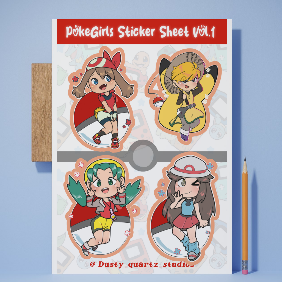 Pocket Monster girl Sticker sheet