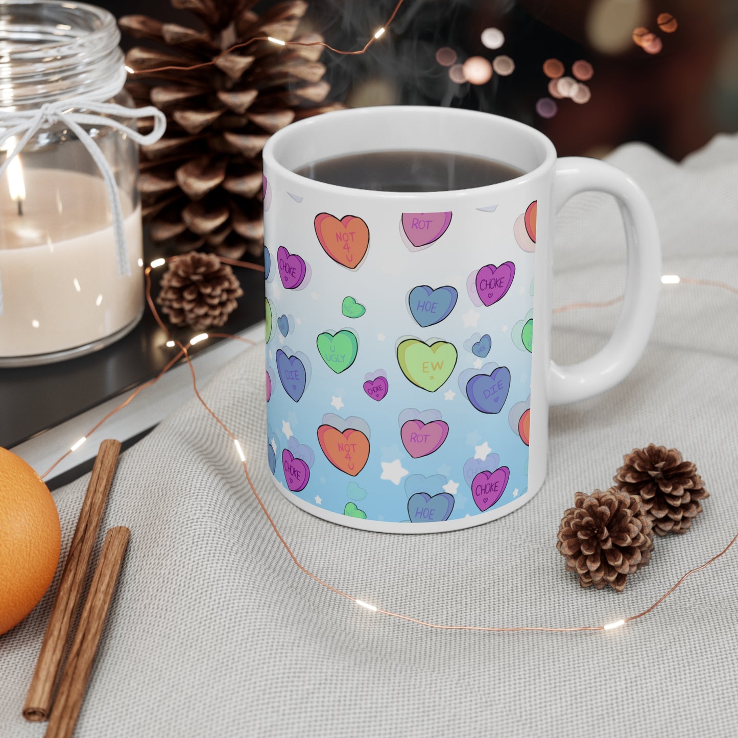 Anti Love conversation Heart 11 oz coffee mug