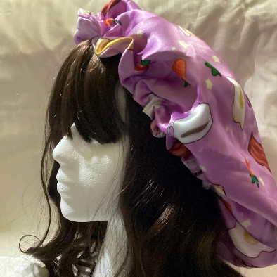 Kawaii Breakfast Satin Bonnet