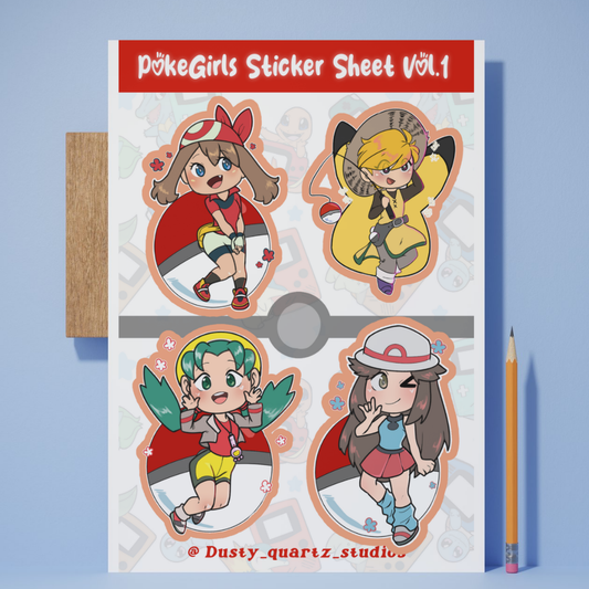 Pocket Monster girl Sticker sheet