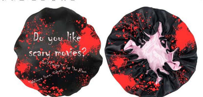 Spooky halloween Ghost F Killer satin Bonnet [Double sided Print]