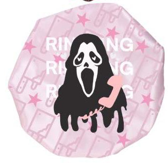 Spooky halloween Ghost F Killer satin Bonnet [Double sided Print]