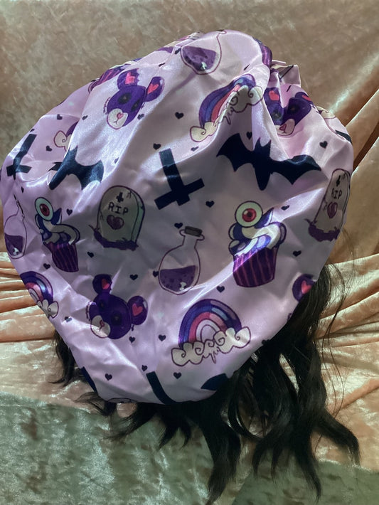 Pastel Goth Satin Bonnet